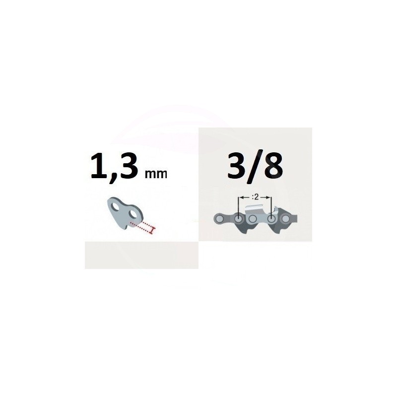 CHAINE TRONCONNEUSE ECHO CS451VL - PAS 3/8 - JAUGE .050  - 1.30MM - 70 MAILLONS - 70 ENTRAINEURS