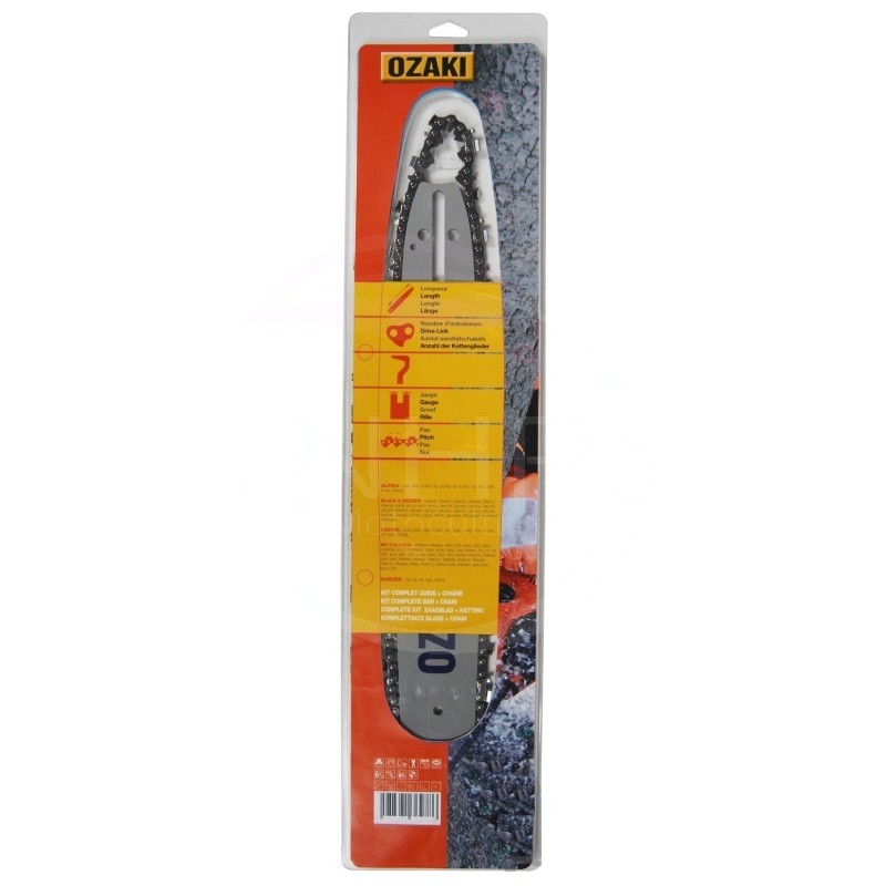 KIT COMPLET GUIDE TRONCONNEUSE 45CM ET CHAINE 66 MAILLONS - 18" - PAS 3/8 - JAUGE 1.6 MM - .063 - STIHL 3003 000 5217
