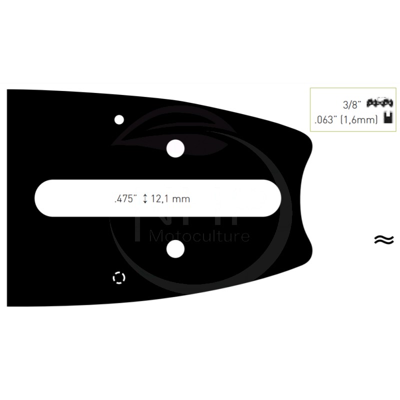 KIT COMPLET GUIDE TRONCONNEUSE 45CM ET CHAINE 66 MAILLONS - 18" - PAS 3/8 - JAUGE 1.6 MM - .063 - STIHL 3003 000 5217