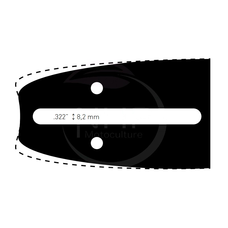 KIT COMPLET GUIDE TRONCONNEUSE 40CM ET CHAINE 57 MAILLONS - 16" - PAS 3/8LP - JAUGE .050 - 1.3MM - 160SPEA041