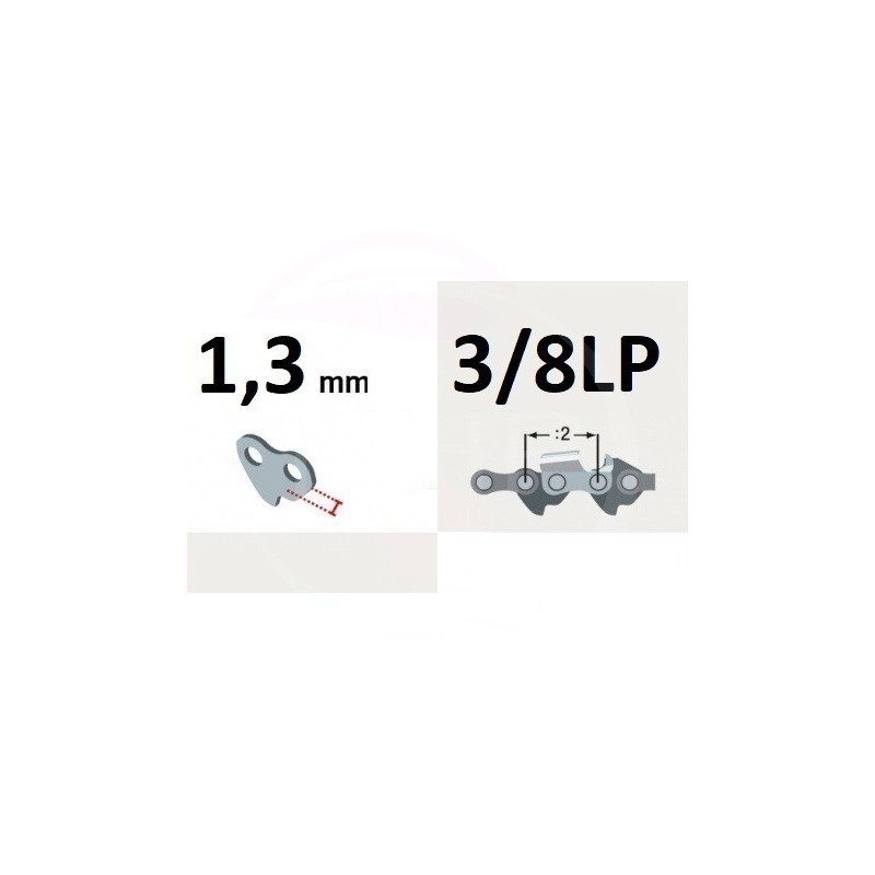 CHAINE TRONCONNEUSE MAKITA DCS380 - DCS400 - DCS401 - DCS4610 - PAS 3/8LP - JAUGE 1.3 MM - 0.50 - 46 MAILLONS