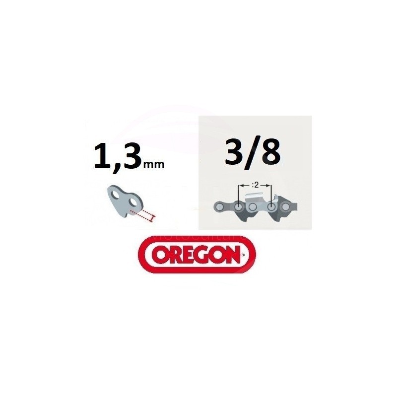 CHAINE TRONCONNEUSE OREGON 72PX057E - PAS 3/8 - JAUGE 050 - 1.3MM - 57 MAILLONS - 57 ENTRAINEURS - 72DPX057E