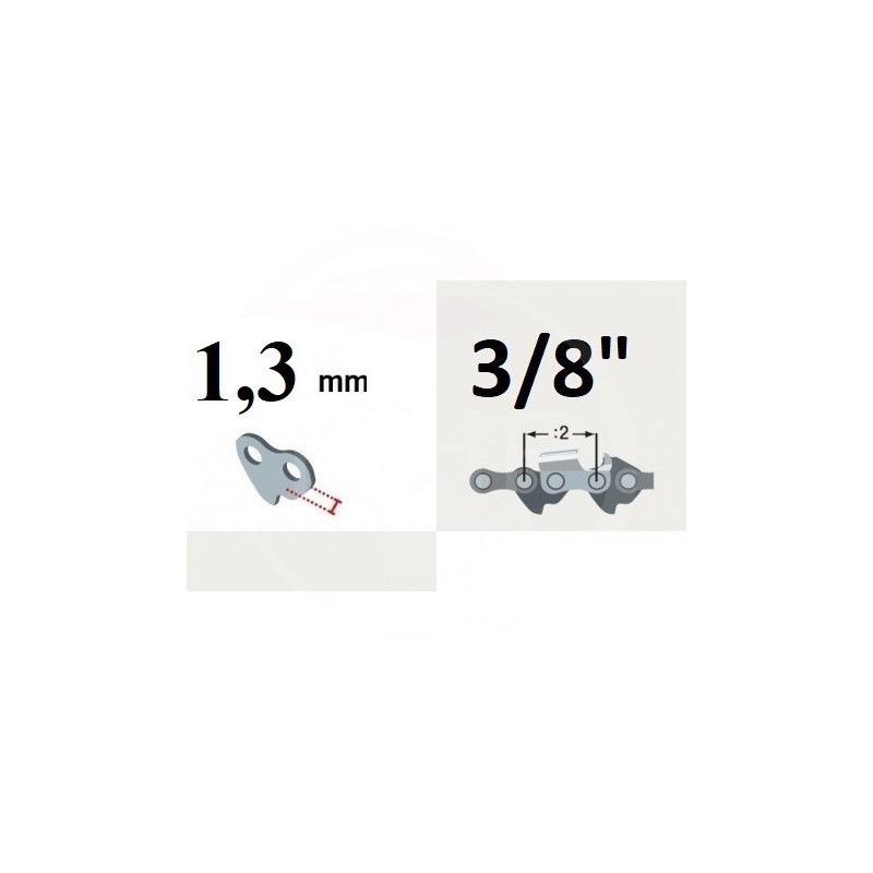 CHAINE TRONCONNEUSE OREGON 72LPX090E - PAS 3/8 - JAUGE 050 - 1.3 MM - 90 MAILLONS - 90 ENTRAINEURS - 72PX090E