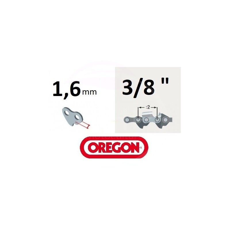CHAINE TRONCONNEUSE OREGON 75PX057E - PAS 3/8 - JAUGE 063 - 1.6 MM - 57 MAILLONS - 57 ENTRAINEURS - 75DPX057E