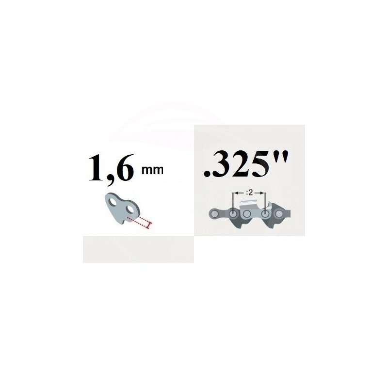 CHAINE ADAPTABLE TRONCONNEUSE PREDECOUPEE SEMI-CHISEL 325 - 063 - 1.6 MM - 71 MAILLONS - STIHL 3629 000 0071