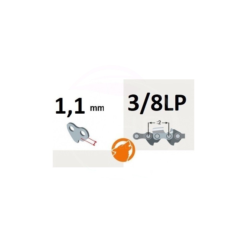 CHAINE TRONCONNEUSE STIGA - ALPINA 123920002/0 - 1911-3947-01 - 3/8LP - 1.1 - 50 MAILLONS - N4C-BL-050E