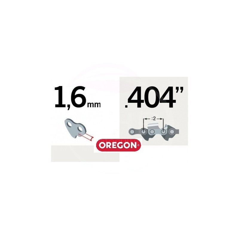 CHAINE TRONCONNEUSE OREGON 27PX120E- PAS .404" - 404 - JAUGE 1.6MM - 0.063 - 120 MAILLONS - 59L120E - 59AC120E - 27X120E