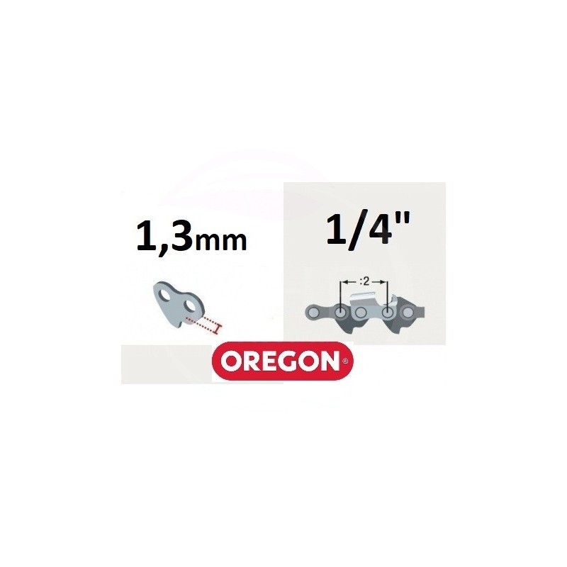 CHAINE TRONCONNEUSE PREDECOUPEE OREGON 25AP049E - 25A049E - PAS 1/4 - JAUGE .050 - 1.3MM - 49 MAILLONS - 49 ENTRAINEURS