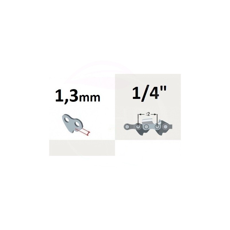 CHAINE ADAPTABLE TRONCONNEUSE  - SEMI-CARREE - PAS 1/4 - JAUGE .050 - 1.3MM - 58 MAILLONS - 25AP058E - STIHL 3660-000-0058