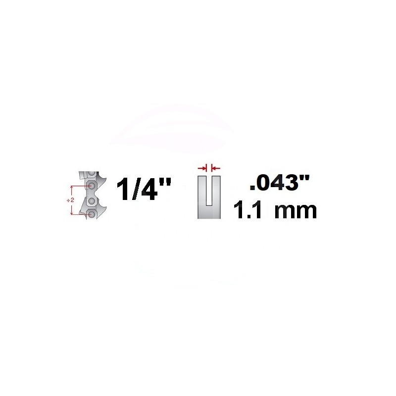 CHAINE ADAPTABLE SCIE DE JARDIN STIHL GTA 26  - PAS 1/4 - JAUGE .043  - 1.10MM - 28 MAILLONS - STIHL 36700000028 - 71PM328