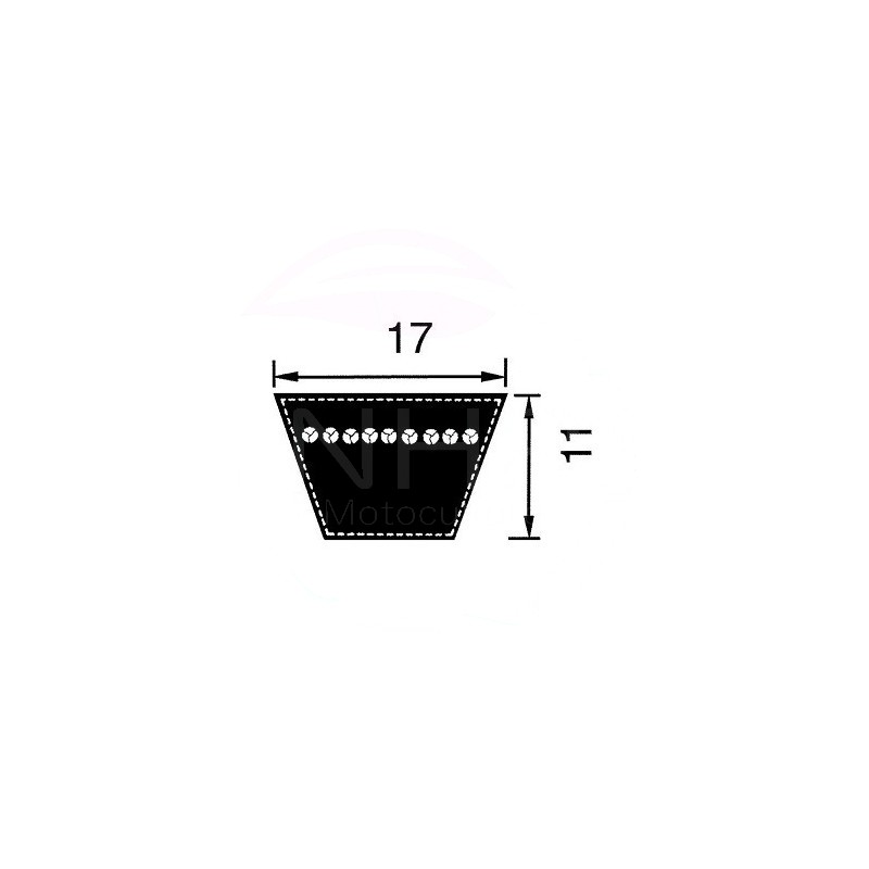 COURROIE TRAPEZOIDALE B45  17 X 1150 MM