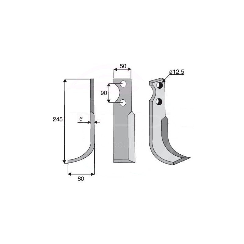 COUTEAU DE FRAISE GAUCHE BERTOLINI - TYPE 310