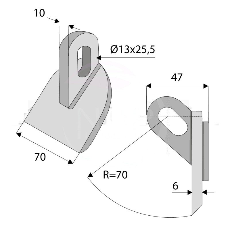 COUTEAU MARTEAU BROYEUR MUTHING MU4 LANG - 70 MM
