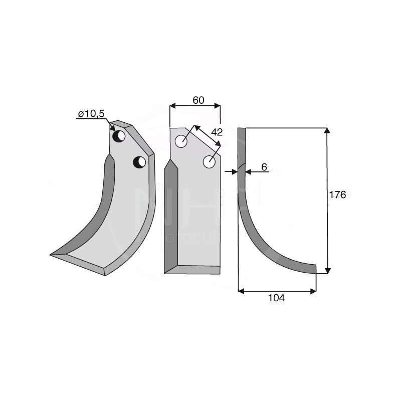 COUTEAU DE FRAISE DROIT GOLDONI 176MM - 5324