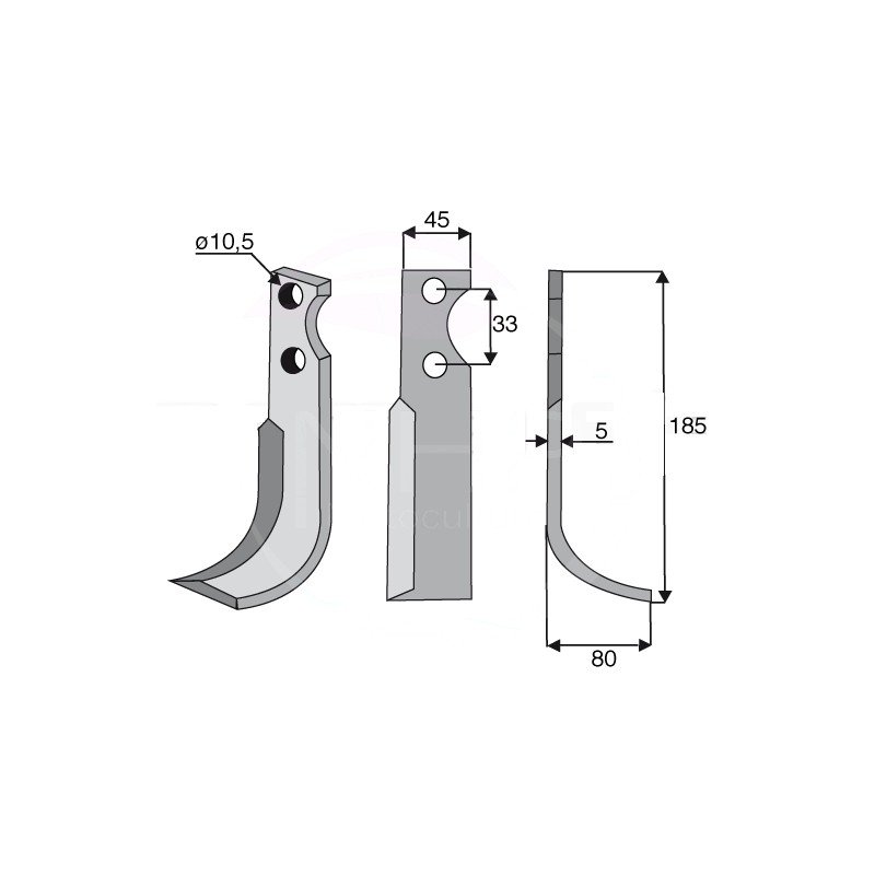 COUTEAU DE FRAISE DROIT GOLDONI 185MM - FRAISE 22NT - 9401