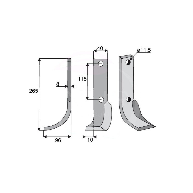 COUTEAU FRAISE GAUCHE HOWARD 9941 - 265MM - 73000009941V