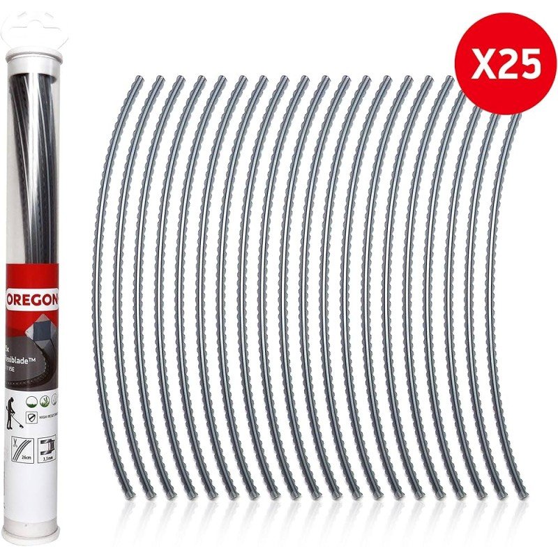 25 BRINS DE FIL NYLON DEBROUSSAILLEUSE CARRE OREGON FLEXIBLADE - DIAMETRE 3.5MM - LONGUEUR 26CM - 111115E