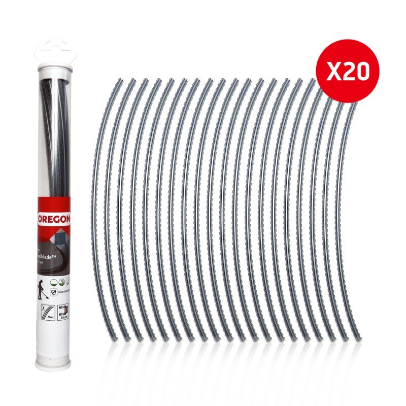 20 BRINS DE FIL NYLON DEBROUSSAILLEUSE CARRE OREGON FLEXIBLADE - DIAMETRE 4.0MM - LONGUEUR 26CM - 111116E