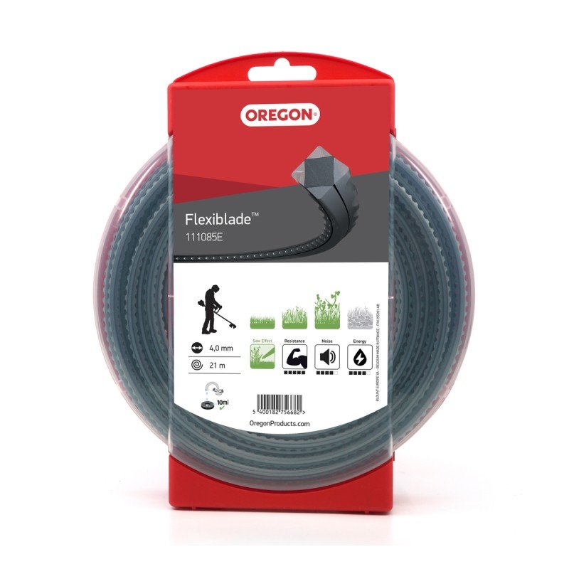 FIL NYLON DEBROUSSAILLEUSE CARRE OREGON FLEXIBLADE - DIAMETRE 4.0MM - LONGUEUR 21M - 111085E
