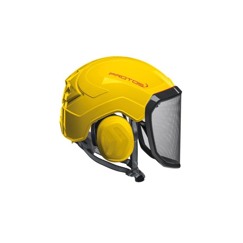 CASQUE DE PROTECTION INTEGRAL ARBORISTE - TRONCONNAGE - ELAGAGE - JAUNE