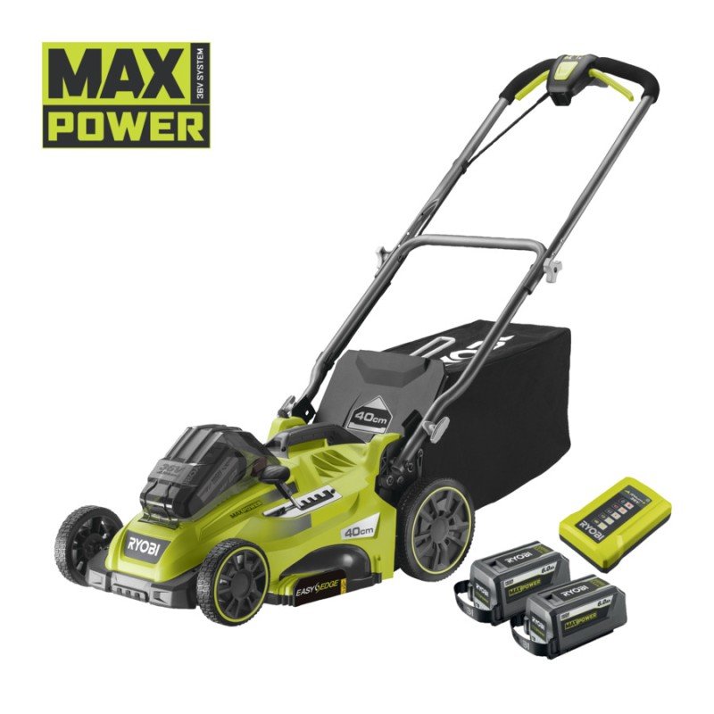 TONDEUSE 36V CONCEPT 36V MAX POWER - 40 CM - RYOBI - AVEC 2 BATTERIES 6AH ET CHARGEUR - RLM36X41H60PG60
