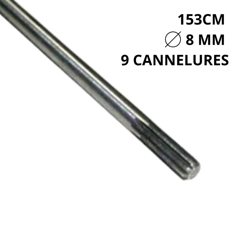 AXE ARBRE DEBROUSSAILLEUSE 153CM - DIAMETRE 8 MM - 9 CANNELURES - 1530MM